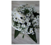 S3 - Smútočná kytica bielych chryzantém